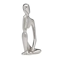 Pensive Figure 9h" Aluminum Decor Sculpture - 1 Knee Up -Chic Furniture Shop 27498 z 2 lg