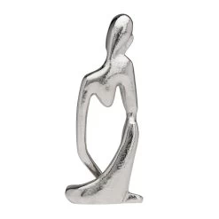 Pensive Figure 9h" Aluminum Decor Sculpture - 1 Knee Up -Chic Furniture Shop 27498 z 4 lg