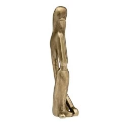 Pensive Figure 9h" Antique Brass Aluminum Decor Sculpture - 1 Knee Up -Chic Furniture Shop 27500 z 3 lg