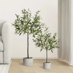 Olive Tree 37h" Cement Potted Faux Plant -Chic Furniture Shop 27511 z 3 lg