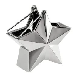 Star Silver Ceramic 7.5h" Hanging Vase -Chic Furniture Shop 27532 z 1 lg