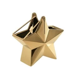 Star Gold Ceramic 5.75h" Hanging Vase -Chic Furniture Shop 27533 z 1 lg