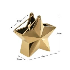 Star Gold Ceramic 5.75h" Hanging Vase -Chic Furniture Shop 27533 z 3 lg