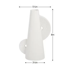 Calypso Two Tone 8h" White Ceramic Tapered Vase 10 Calypso Two Tone 8h" White Ceramic Tapered Vase -Chic Furniture Shop 27563 z 3 lg