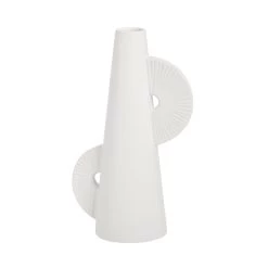 Calypso Two Tone 10h" White Ceramic Tapered Vase 11 Calypso Two Tone 10h" White Ceramic Tapered Vase -Chic Furniture Shop 27564 z 1 lg