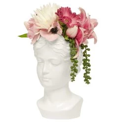 Grecian Face Two Tone 9.5h" Ceramic Vase -Chic Furniture Shop 27570 z 6 lg