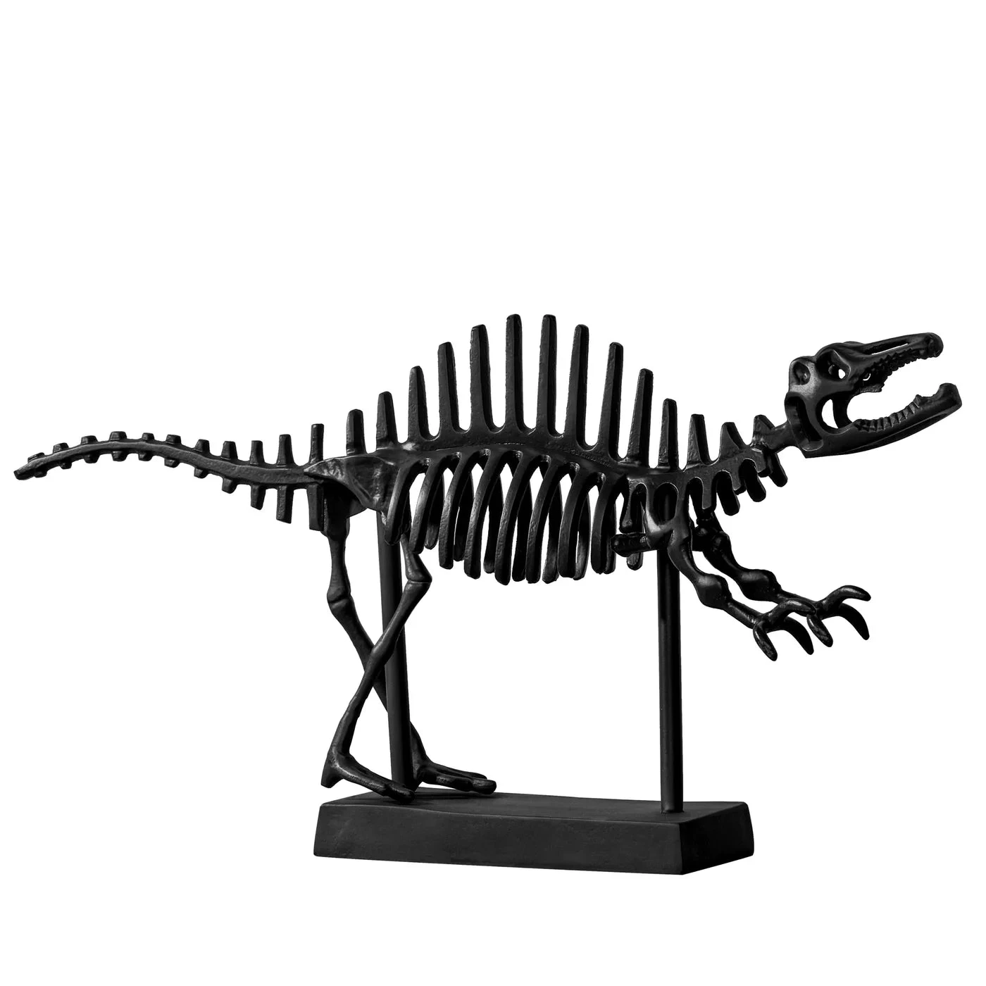Dinosaur Black Aluminum 12h" Gallery Decor Sculpture 4 Dinosaur Black Aluminum 12h" Gallery Decor Sculpture - Image 2