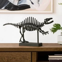 Dinosaur Black Aluminum 12h" Gallery Decor Sculpture