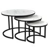 Darsh 3 Piece Coffee Table Set - Faux White Marble -Chic Furniture Shop 303 403MWT