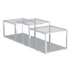 Casini 3pc Multi-Tier Coffee Table Set In Silver 1 Casini 3pc Multi-Tier Coffee Table Set In Silver -Chic Furniture Shop 303 632CH 3