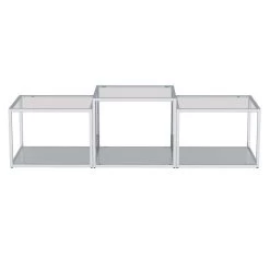 Casini 3pc Multi-Tier Coffee Table Set In Silver 12 Casini 3pc Multi-Tier Coffee Table Set In Silver -Chic Furniture Shop 303 632CH 3 2