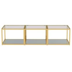 Casini 3pc Small Coffee Table Set In Gold -Chic Furniture Shop 303 632GL S 2