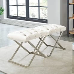Aldo Single Bench - Ivory 10 Aldo Single Bench - Ivory -Chic Furniture Shop 401 103IV 3
