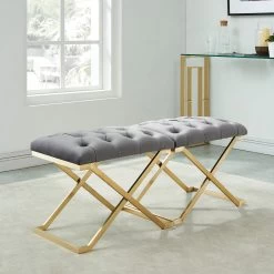 Rada Single Bench - Grey -Chic Furniture Shop 401 404GY 3