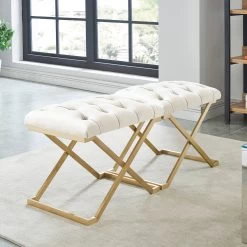 Rada Single Bench - Ivory -Chic Furniture Shop 401 404IV 3