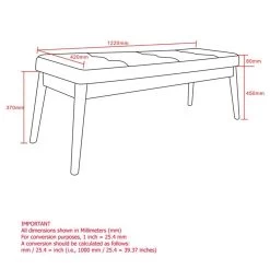 Leanne Bench In Vintage Charcoal -Chic Furniture Shop 401 553GY LD