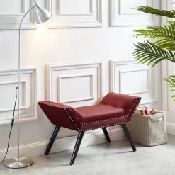 Lana Bench - Burgundy -Chic Furniture Shop 401 950BRY 1