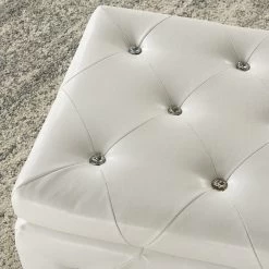 Monique Rectangular Storage Ottoman - White -Chic Furniture Shop 402 130WT 5