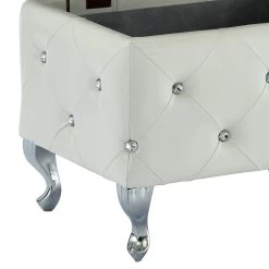 Monique Rectangular Storage Ottoman - White -Chic Furniture Shop 402 130WT 6