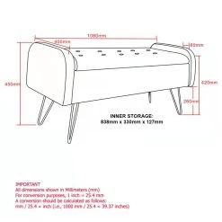 Sabel Pink Storage Ottoman -Chic Furniture Shop 402 549BSH GL LD