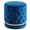 Delilah Round Swivel Ottoman - Blue -Chic Furniture Shop 402 609BL GL