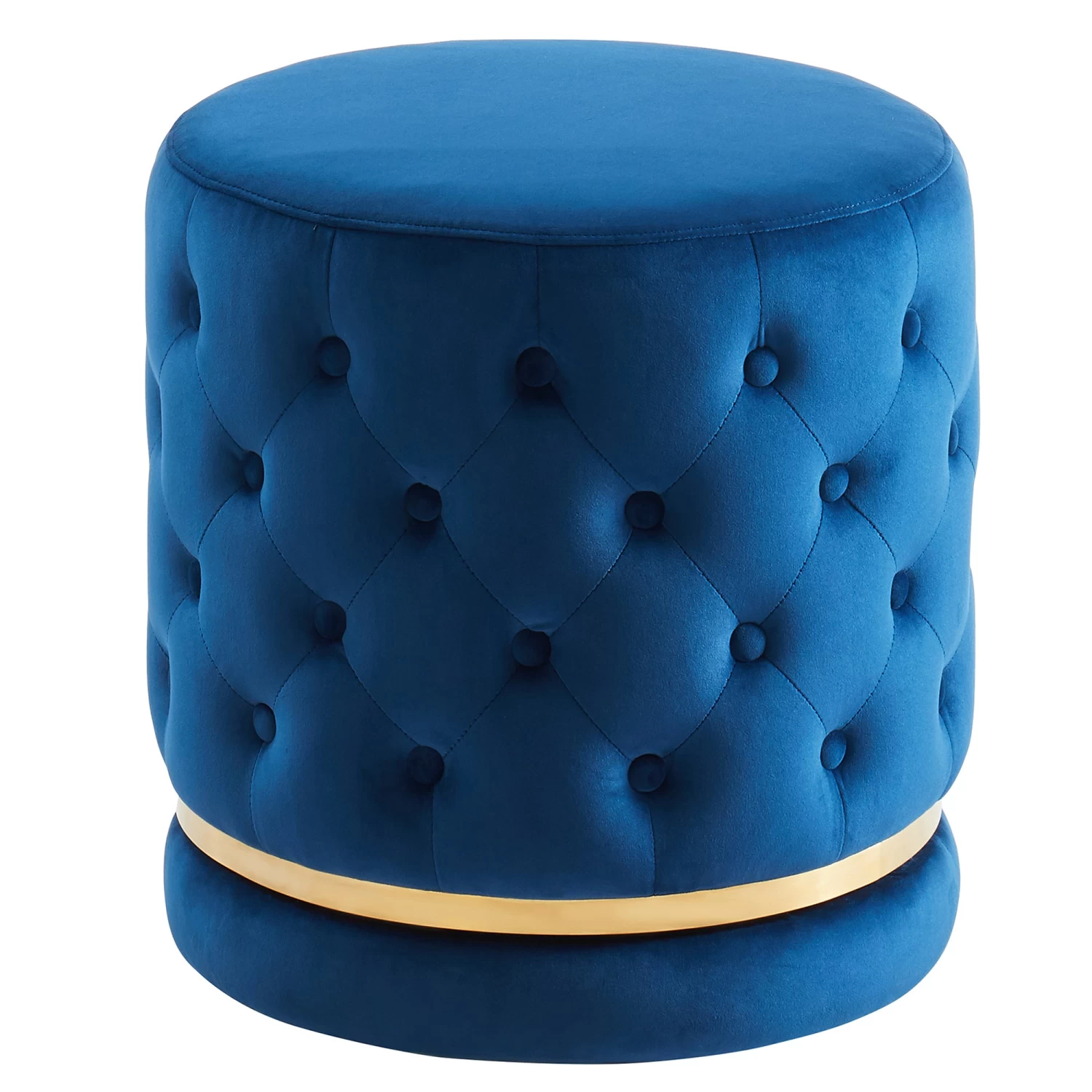 Delilah Round Swivel Ottoman - Blue 3 Delilah Round Swivel Ottoman - Blue