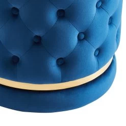 Delilah Round Swivel Ottoman - Blue 8 Delilah Round Swivel Ottoman - Blue -Chic Furniture Shop 402 609BL GL 2