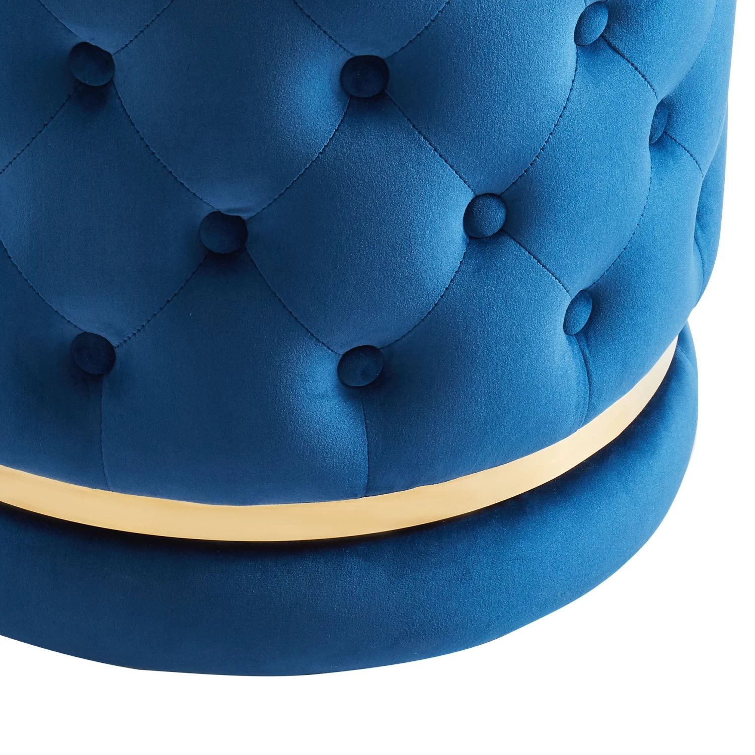 Delilah Round Swivel Ottoman - Blue 5 Delilah Round Swivel Ottoman - Blue - Image 3