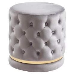 Delilah Round Swivel Ottoman - Grey