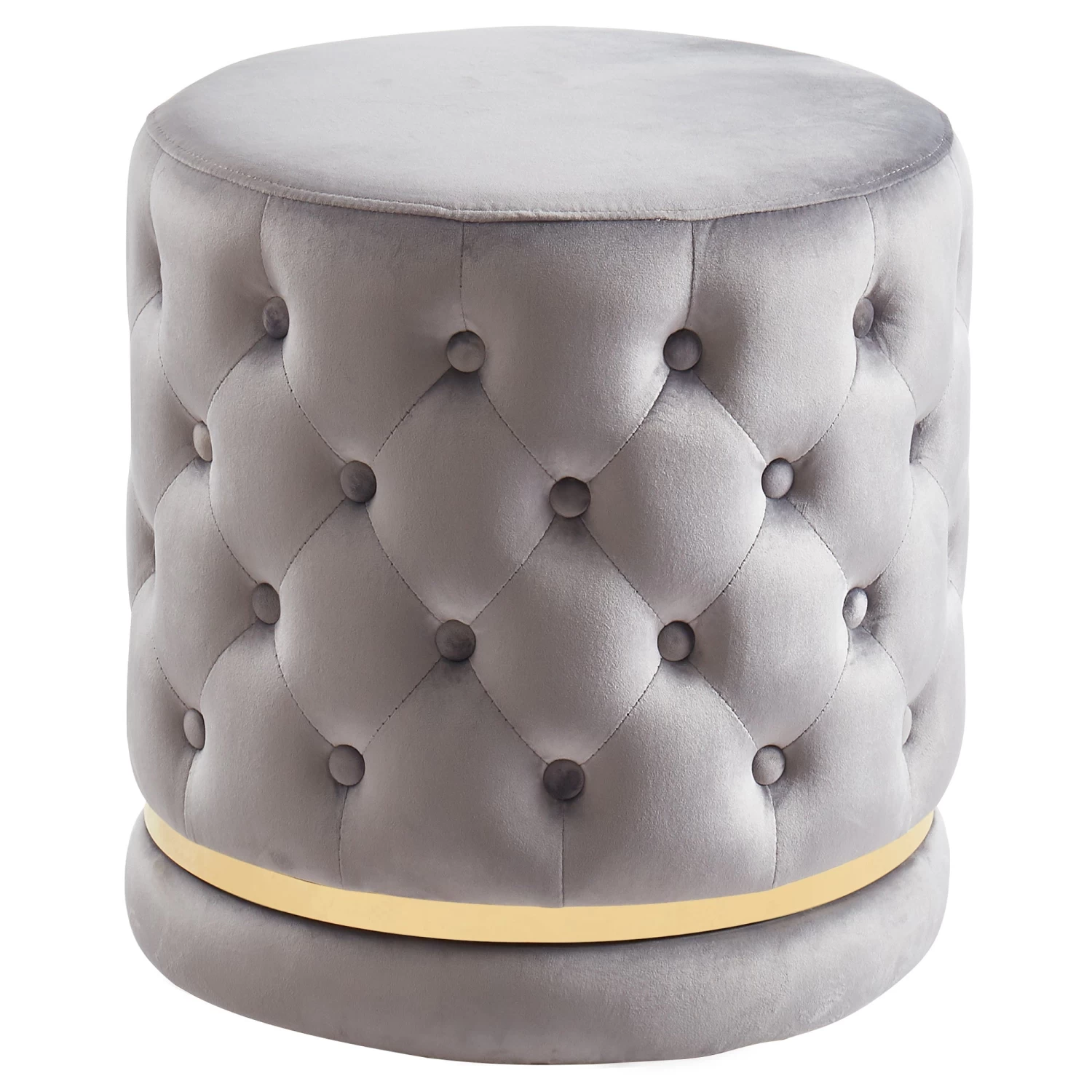 Delilah Round Swivel Ottoman - Grey 3 Delilah Round Swivel Ottoman - Grey