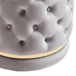 Delilah Round Swivel Ottoman - Grey 8 Delilah Round Swivel Ottoman - Grey -Chic Furniture Shop 402 609GY GL 2