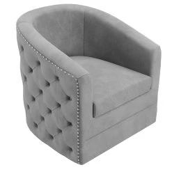 Velci Swivel Accent Chair In Grey