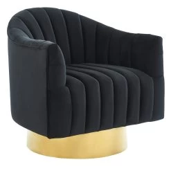 Cortina Swivel Accent Chair In Black/Gold 17 Cortina Swivel Accent Chair In Black/Gold -Chic Furniture Shop 403 433BK 3 2