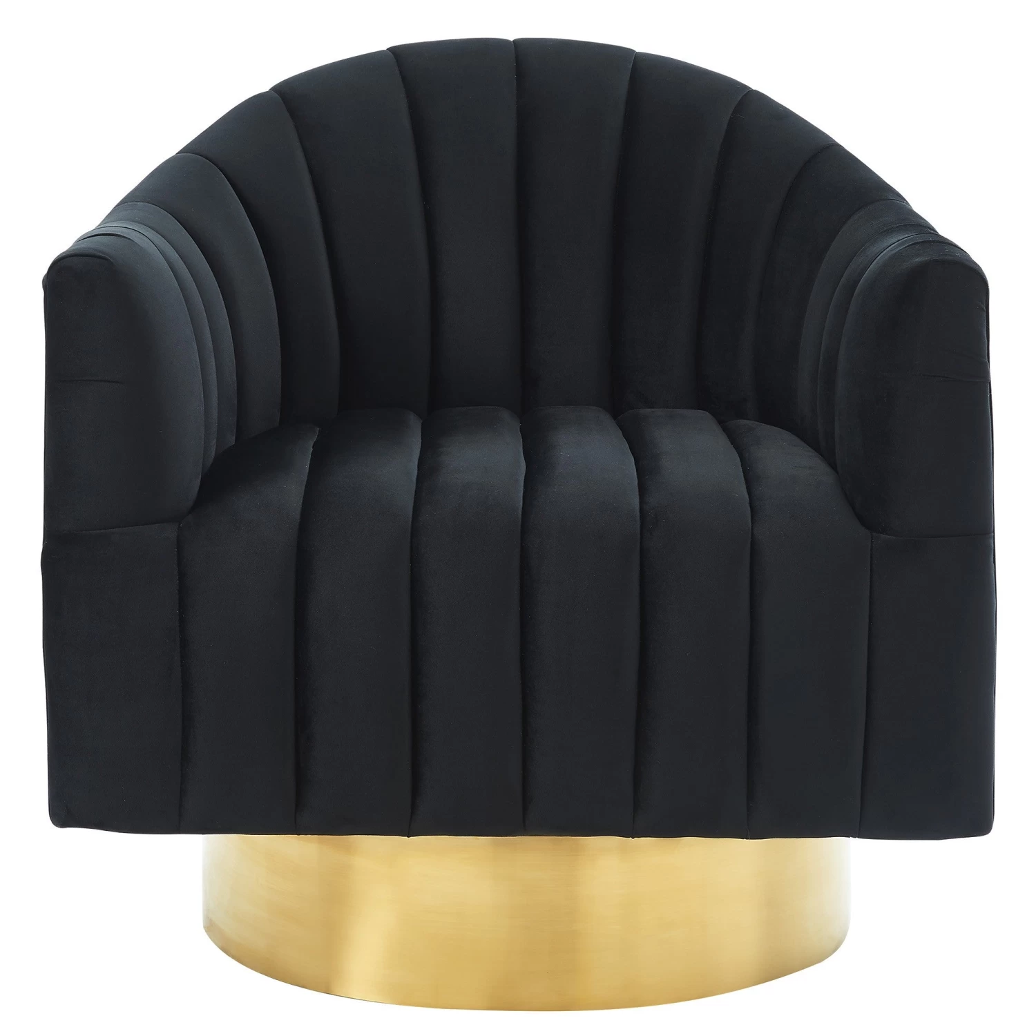 Cortina Swivel Accent Chair In Black/Gold 9 Cortina Swivel Accent Chair In Black/Gold - Image 7