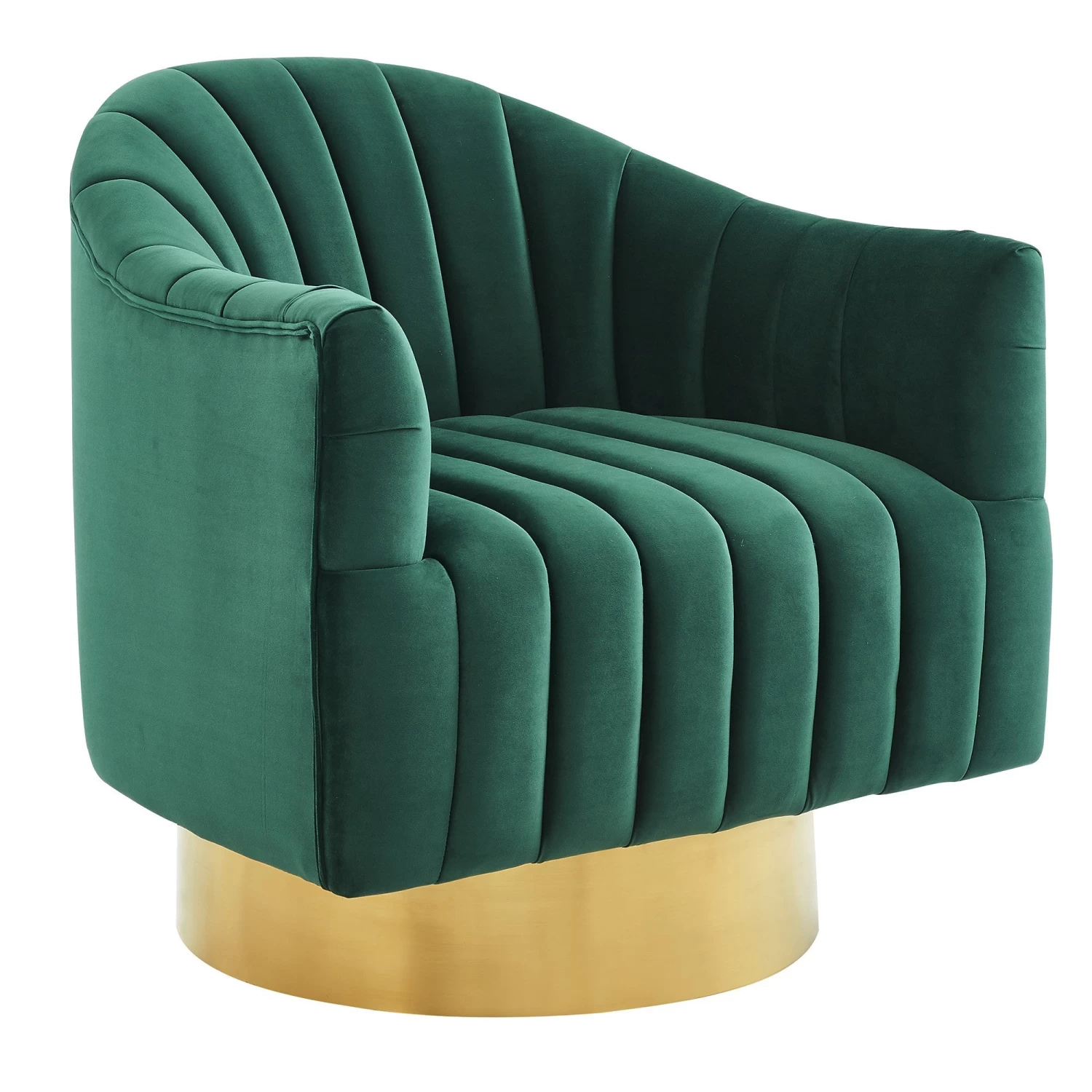 Cortina Swivel Accent Chair In Green/Gold 3 Cortina Swivel Accent Chair In Green/Gold