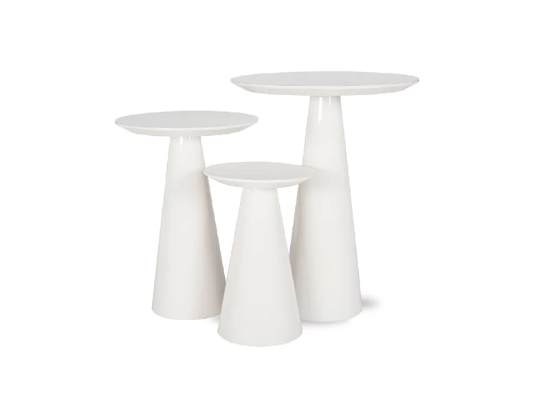 High Gloss White Tower End Table - Large - Image 3