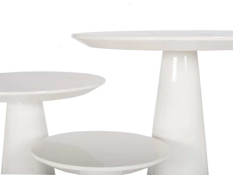 High Gloss White Tower End Table - Large - Image 4