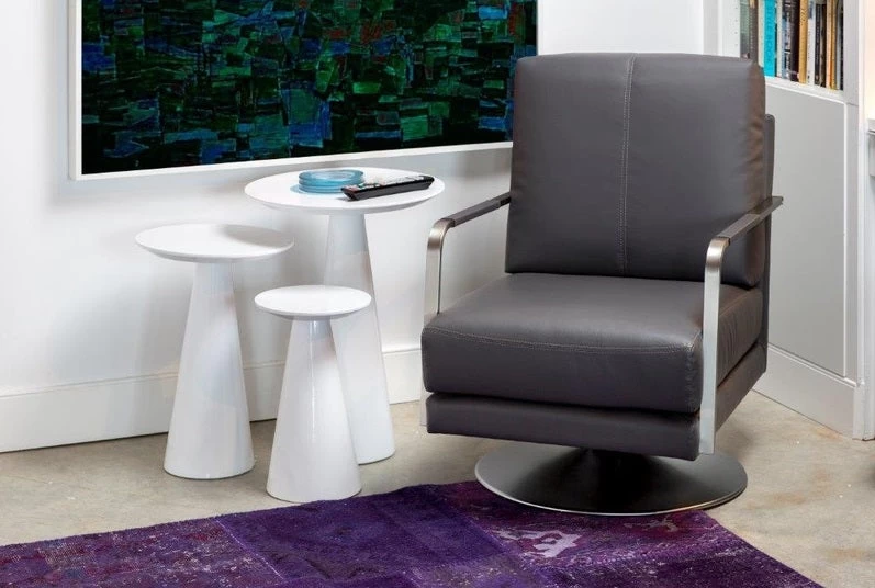 High Gloss White Tower End Table - Large - Image 2