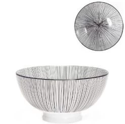 Kiri Porcelain 6" Medium Bowl - Black Line
