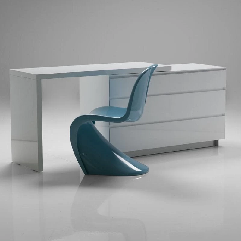 Savvy Glass Top Extension Desk - High Gloss White 5 Savvy Glass Top Extension Desk - High Gloss White - Image 3
