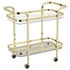 Zedd 2 Tier Bar Cart - Polished Gold 2 Zedd 2 Tier Bar Cart - Polished Gold -Chic Furniture Shop 556 218BR