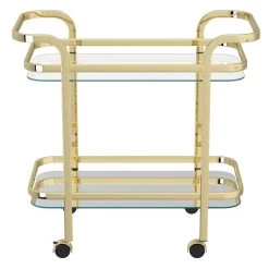 Zedd 2 Tier Bar Cart - Polished Gold -Chic Furniture Shop 556 218BR 2