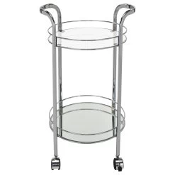 Neema 2-Tier Bar Cart - Chrome -Chic Furniture Shop 556 754CH 1