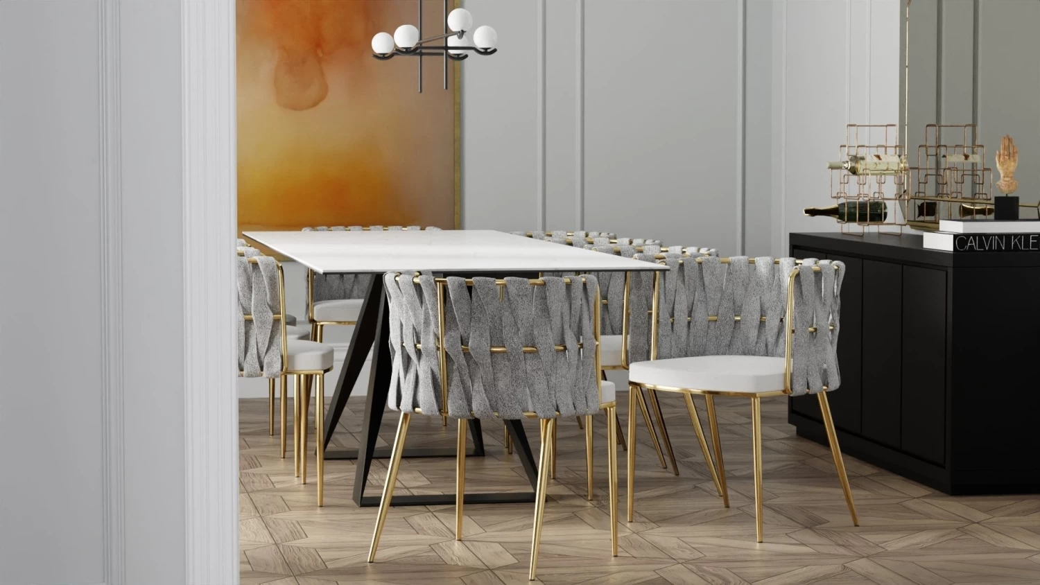 Weaver Dining Chair - Oatmeal Tweed/Farina Nubuck - Image 2