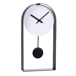 Unity Pendulum Table / Wall Clock - Gunmetal/White