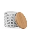 Kiri Porcelain 4d X 3.5h" Canister - Black Crosshatch -Chic Furniture Shop 910765B 2