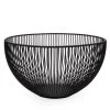 Linear Rib 10d X 5.5h" Black Metal Bowl -Chic Furniture Shop 910767Alinearribbowl