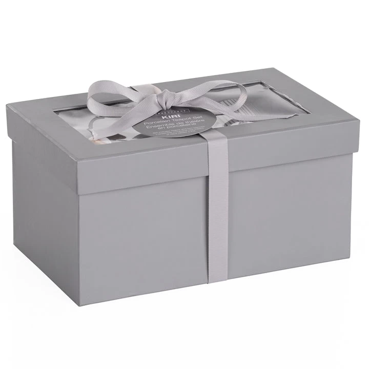 Kiri 3 Piece Porcelain Teapot Set - Black With Blue Trim 4 Kiri 3 Piece Porcelain Teapot Set - Black With Blue Trim - Image 2