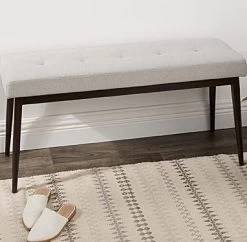 Carrie Bench - Dove/Dark Walnut -Chic Furniture Shop A1 3 2