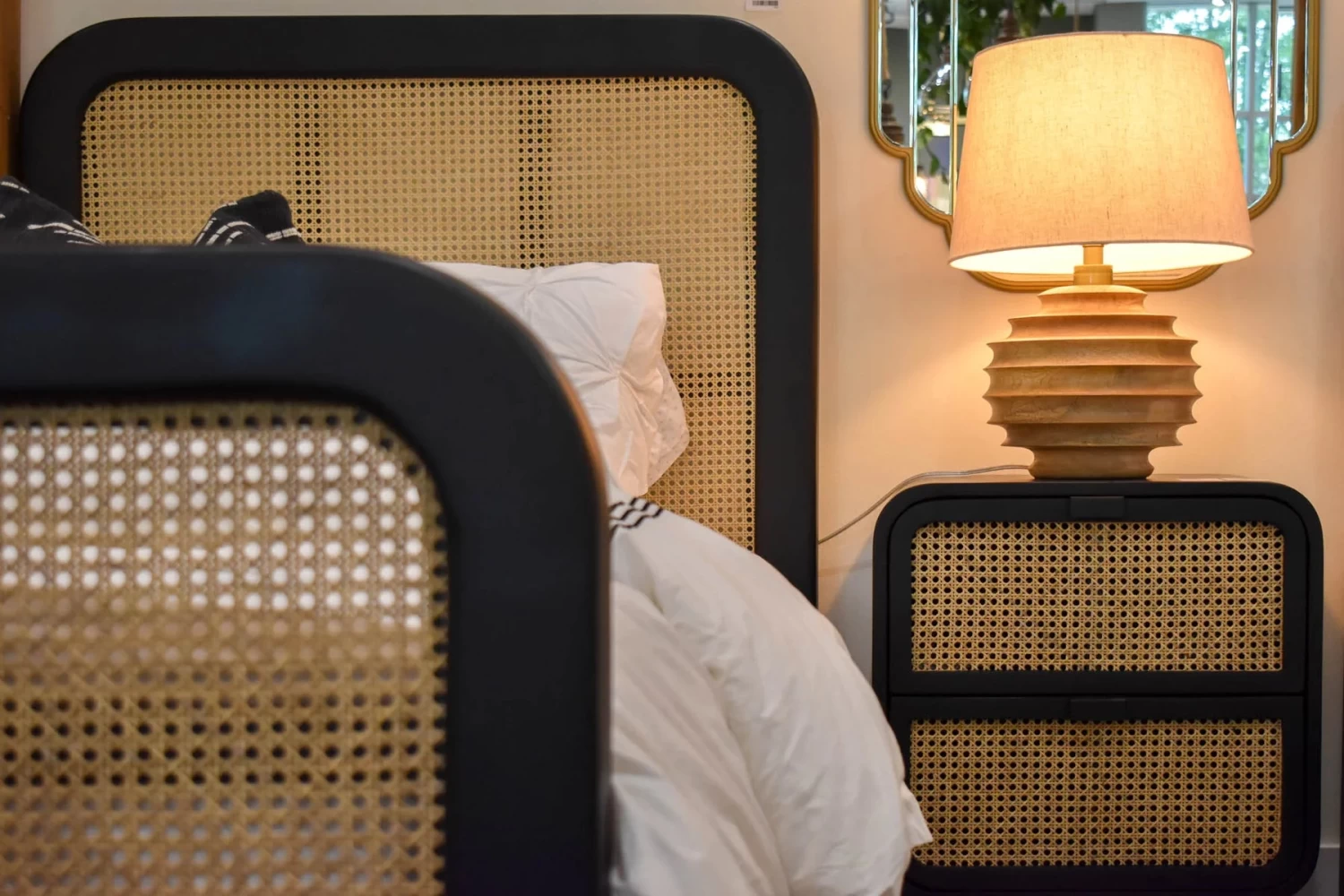 Cane Oval Two Drawer Night Stand 10 Cane Oval Two Drawer Night Stand - Image 8